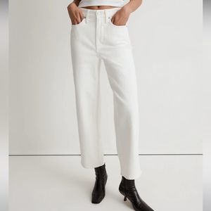 Madewell NWT Tall Perfect Vintage Wide Leg Crop Jeans Size 30T in Tile White